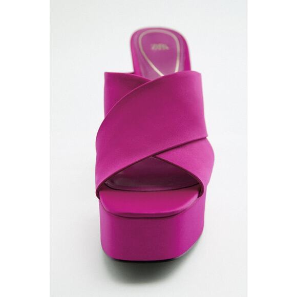 ZARA CHUNKY HIGH HEELED PLATFORM SANDALS - Picture 3 of 10